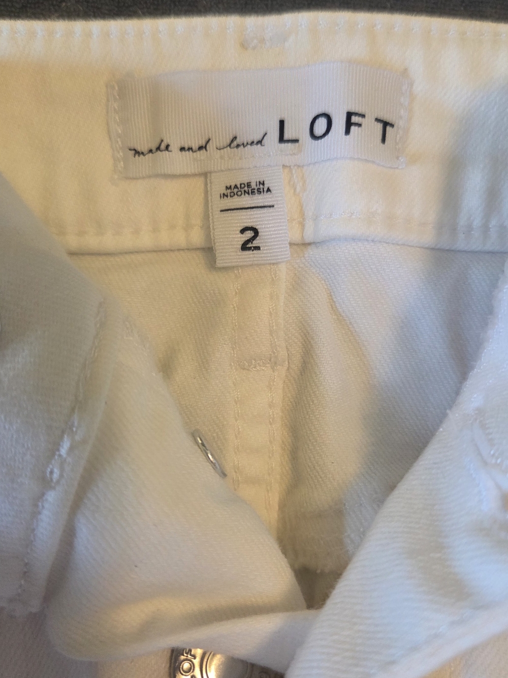 LOFT Summer Blue Jean Skirts & White And Blue Striped Half-Zip Sweater - Picture 3 of 9